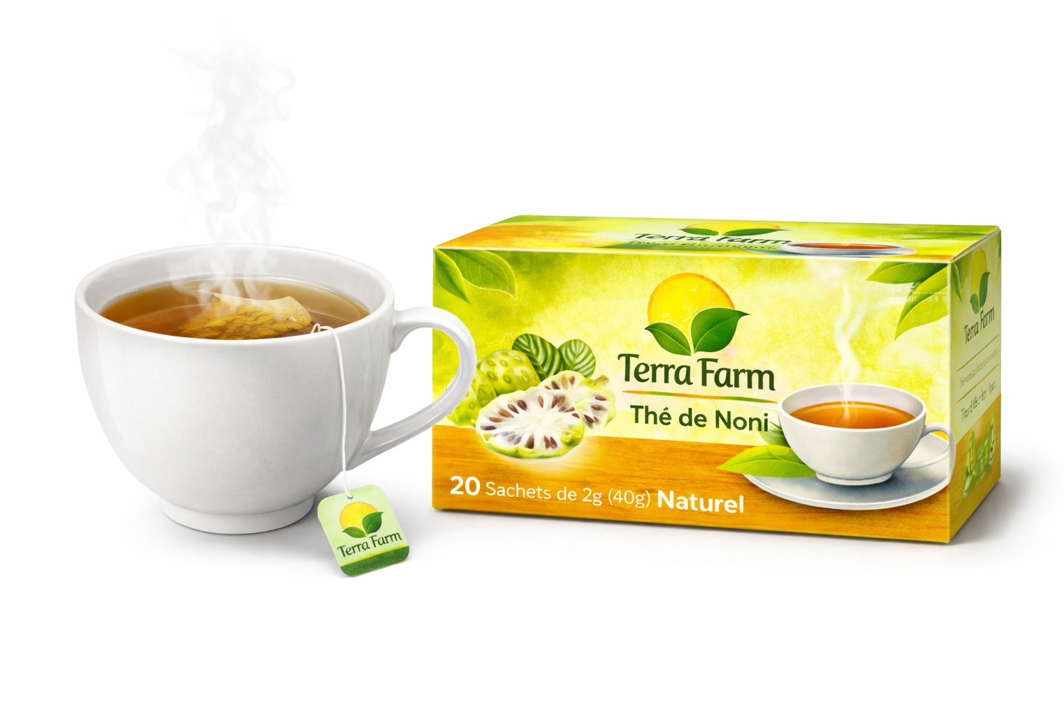 Thé de Noni Terra Farm – Bien-être & Vitalité en Sachets