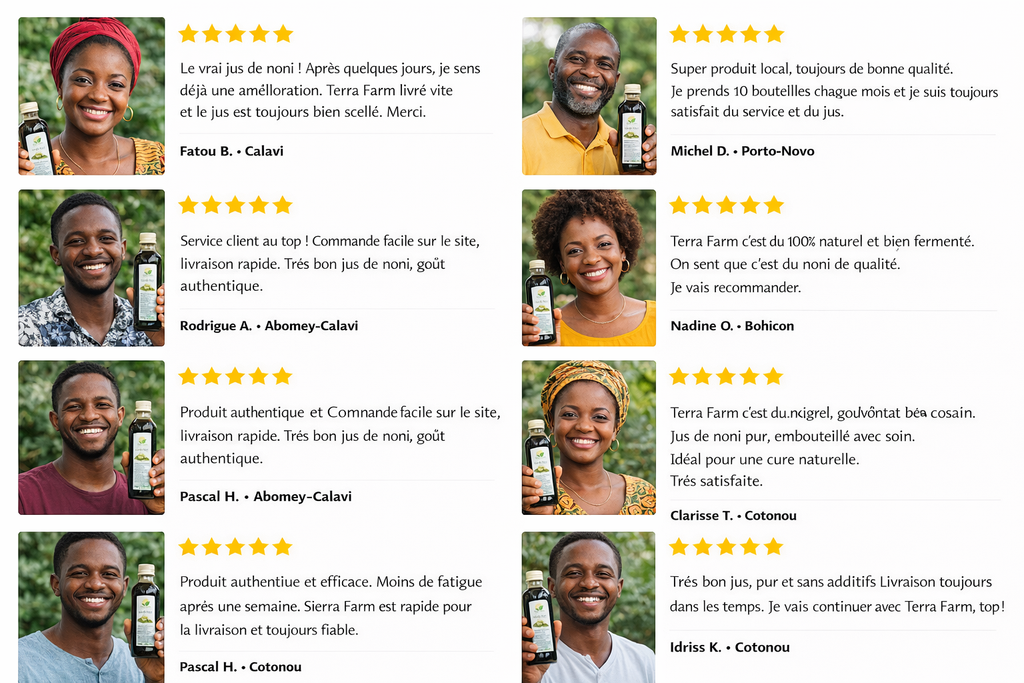 Jus de noni Terra Farm 100 % Naturel (Sans additifs)